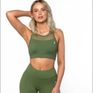 Do You Even leggings w pockets mesh olive green